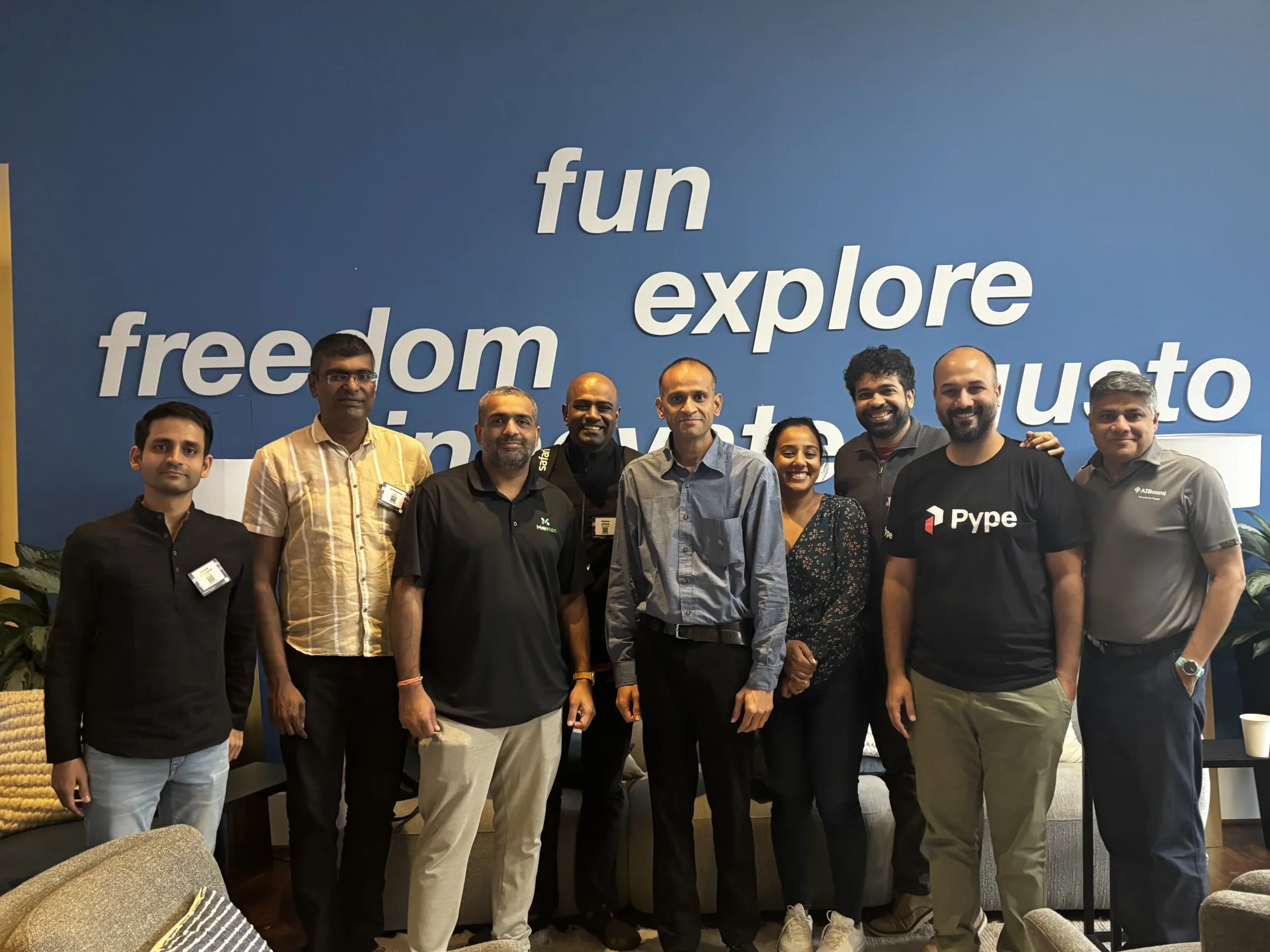 Kanav Hasija, CEO of Meltplan with founders attending Vertical Velocity.
